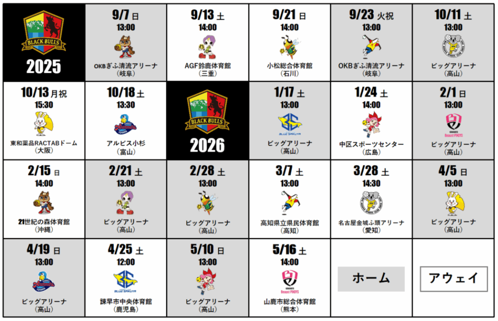 2025-26スケジュール
